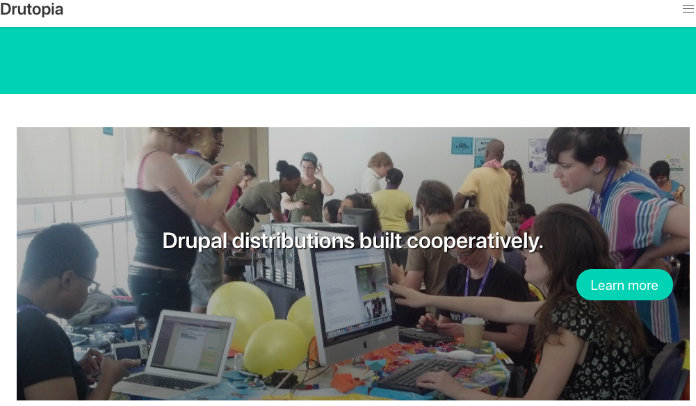 homepage for Drutopia distribution 
