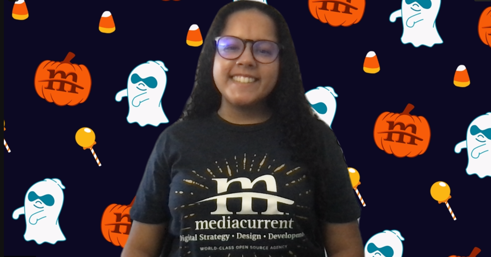 Me with halloween Zoom background