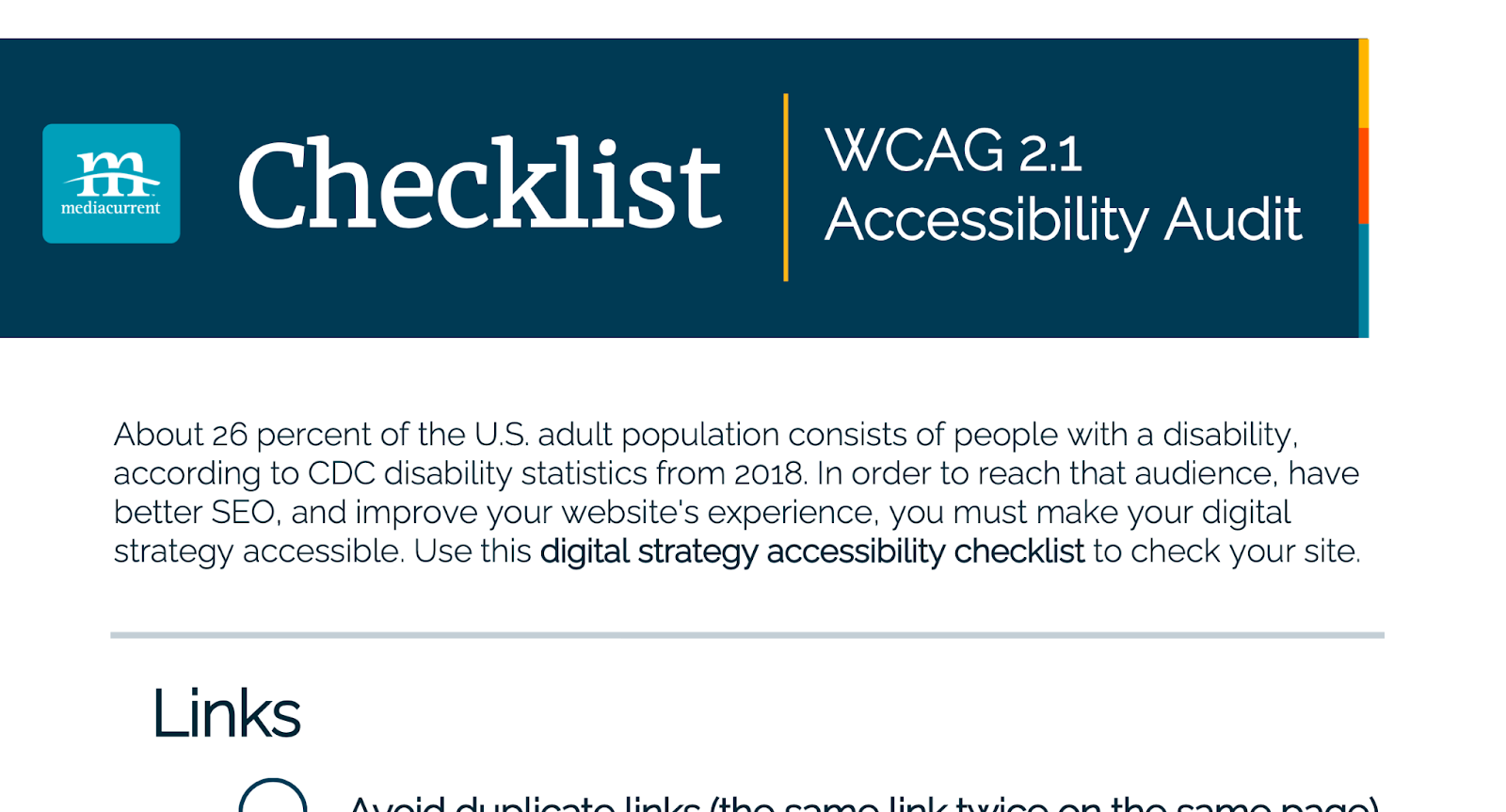 color contrast in our accessibility checklist pdf