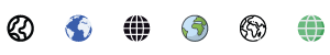 different styles of globe icons