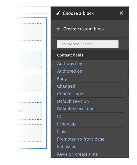 Screenshot of default choose a block