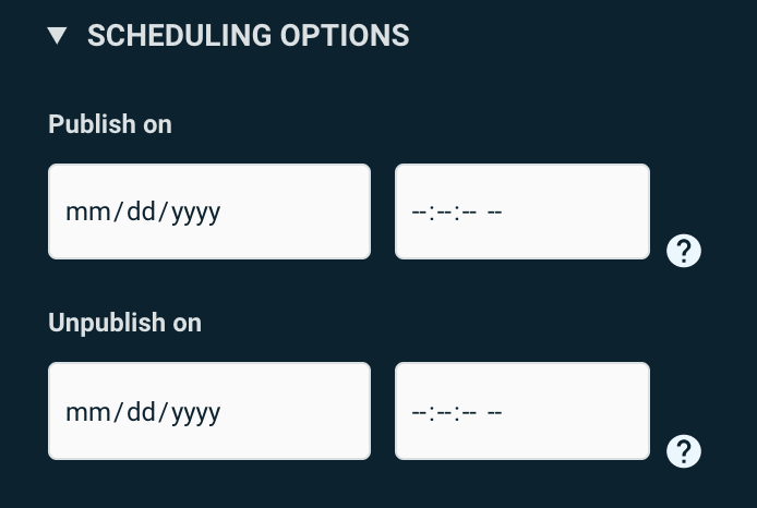 scheduling options
