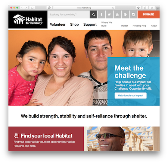 The Habitat front page.