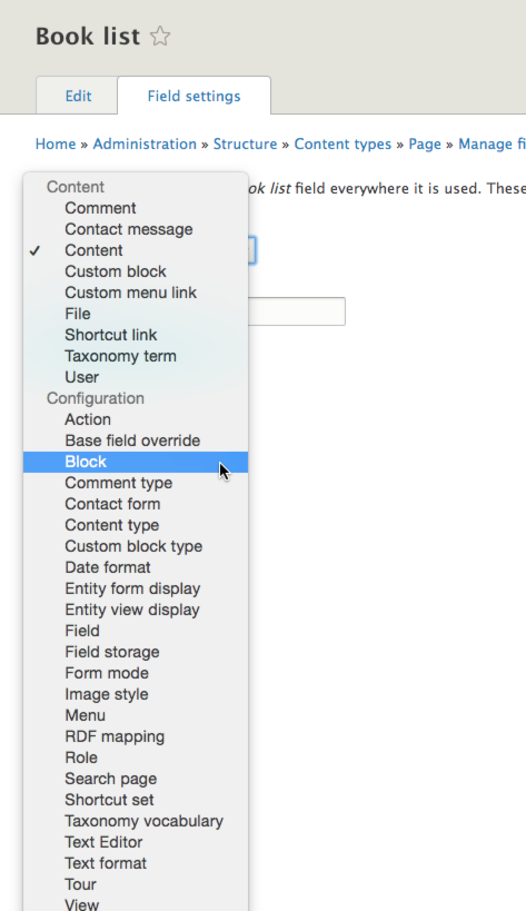 Reference field