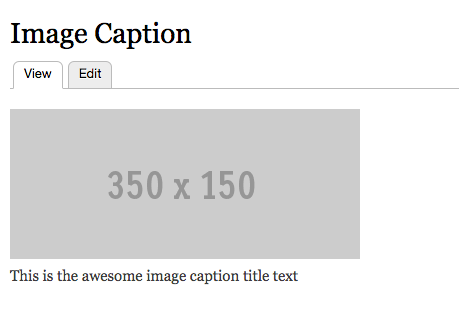 Image caption and image as shown in node view with a simple format - unstyled image with caption underneath