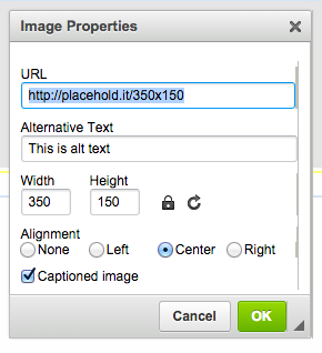 CKEditor's Image2 plugin modal