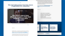 Closeups of Penn State News web page 